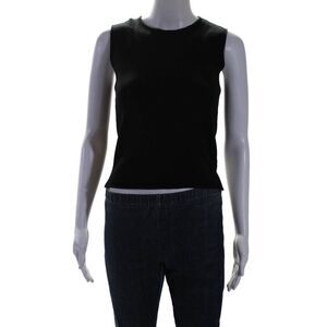 Tensione In Womens Textured High Neck Sleeveless Rib Top Black Size LG